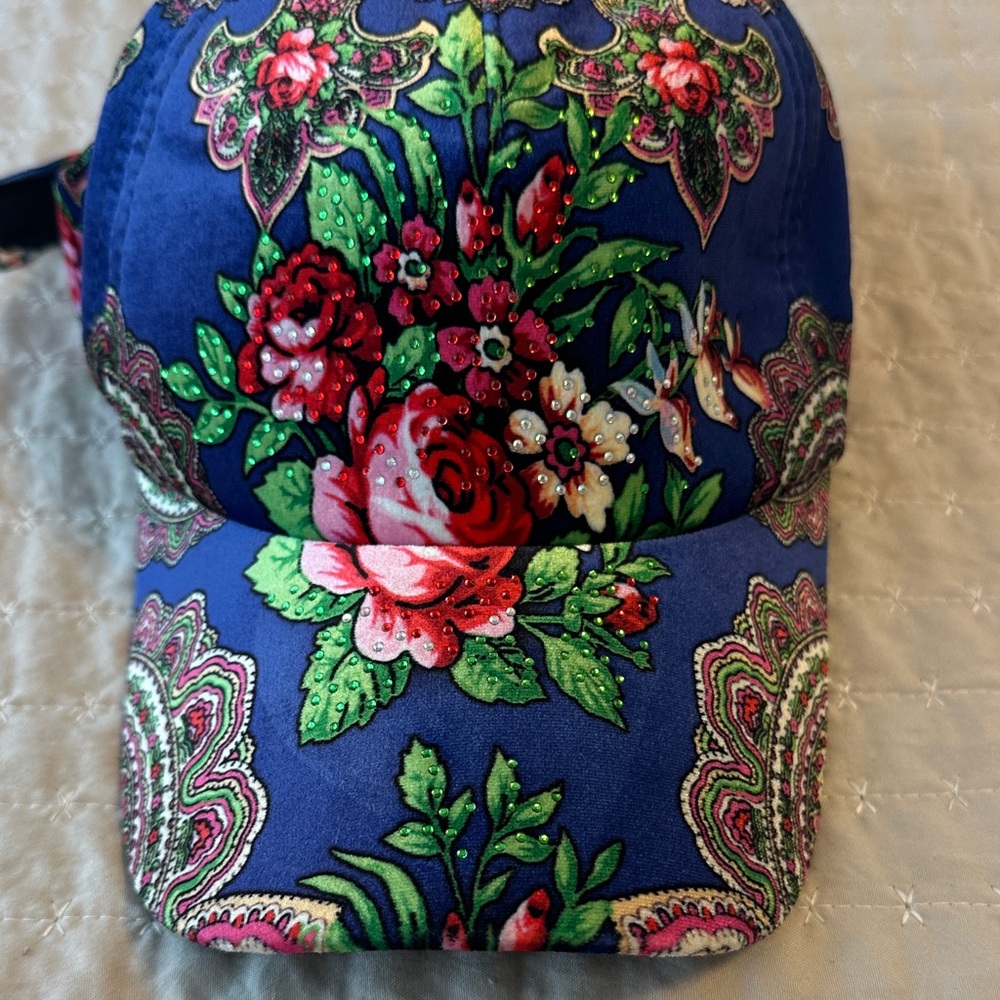 Blue Floral Baseball Cap - Picture 6 of 7
